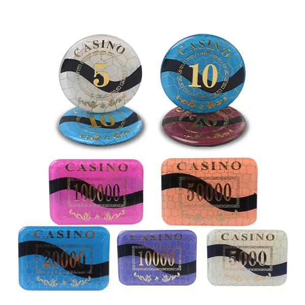 Rectangle Acrylic Poker Chips